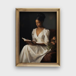 Woman Reading Painting | Victorian Portrait Digital Download | Old World Art | Victorian Wall Decor