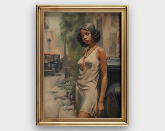 Black Flapper Girl Vintage Portrait | 1920s Era | Vintage Melanin Art Print