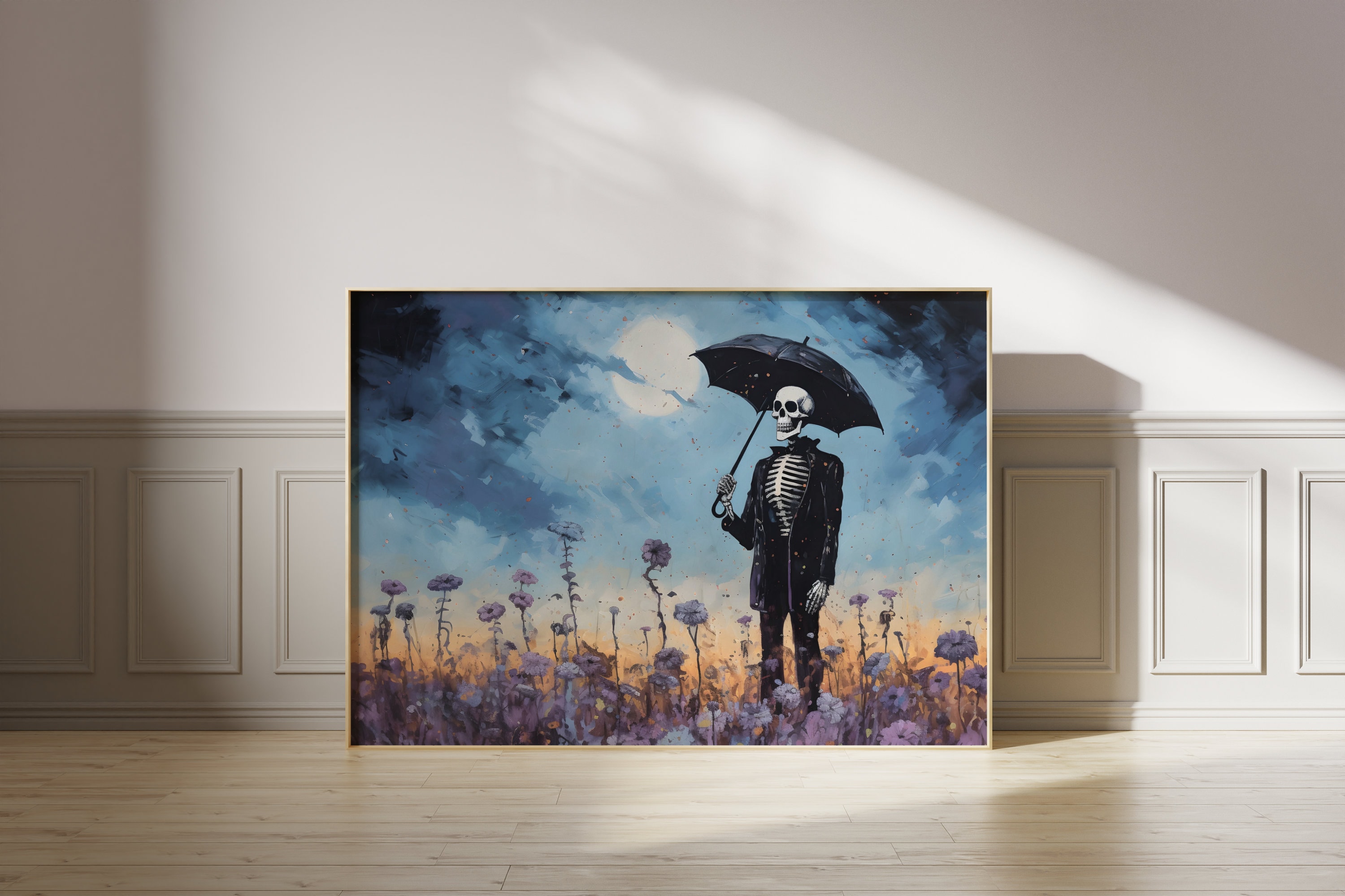 Vintage Skeleton Art Print Printable Spooky Art Skeleton Portrait Cute ...