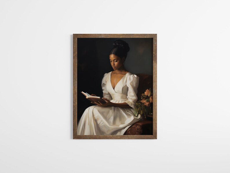 Woman Reading Painting | Victorian Portrait Digital Download | Old World Art | Victorian Wall Decor image 5