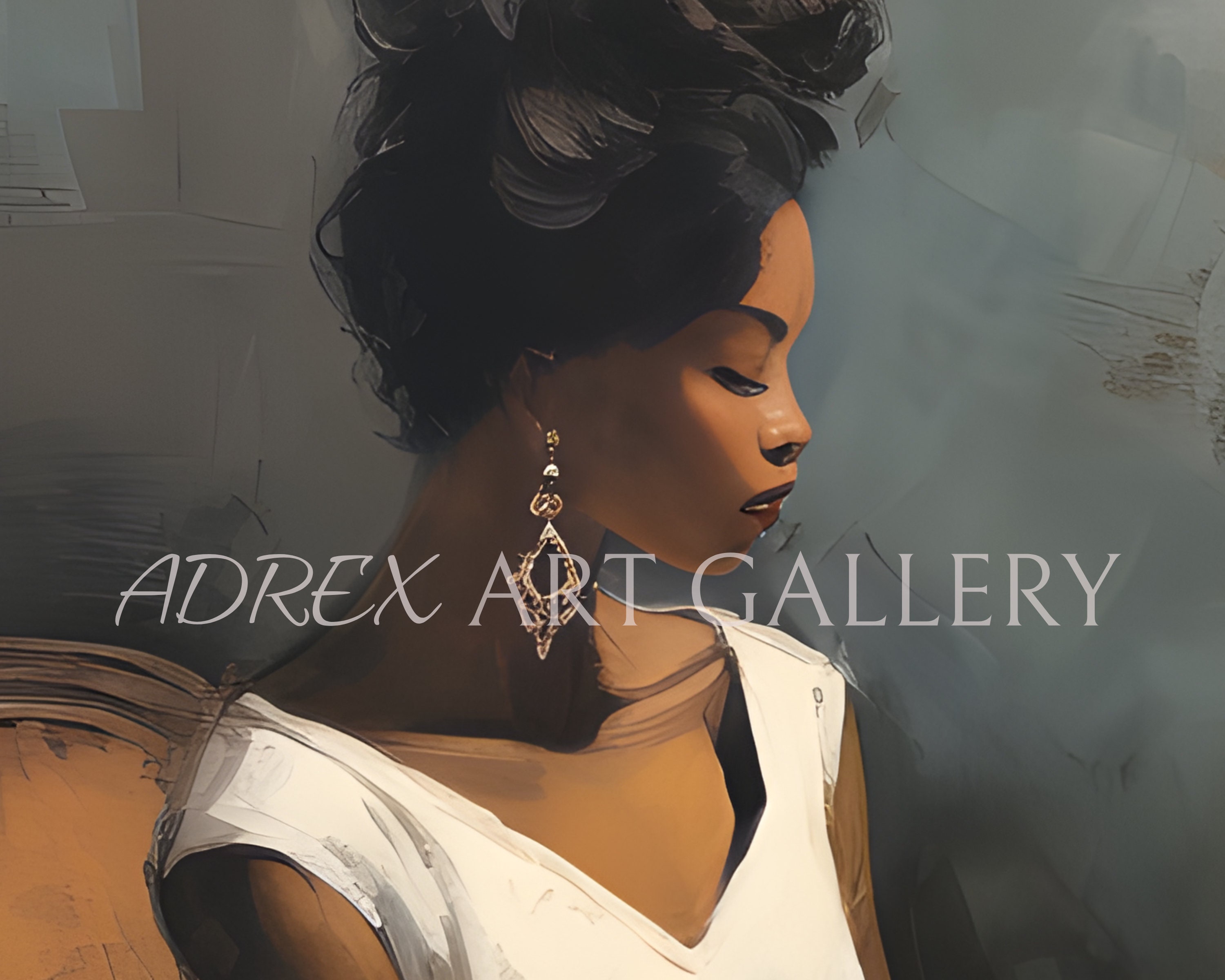 Vintage Black Woman Portrait | African American Painting | Black Female ...