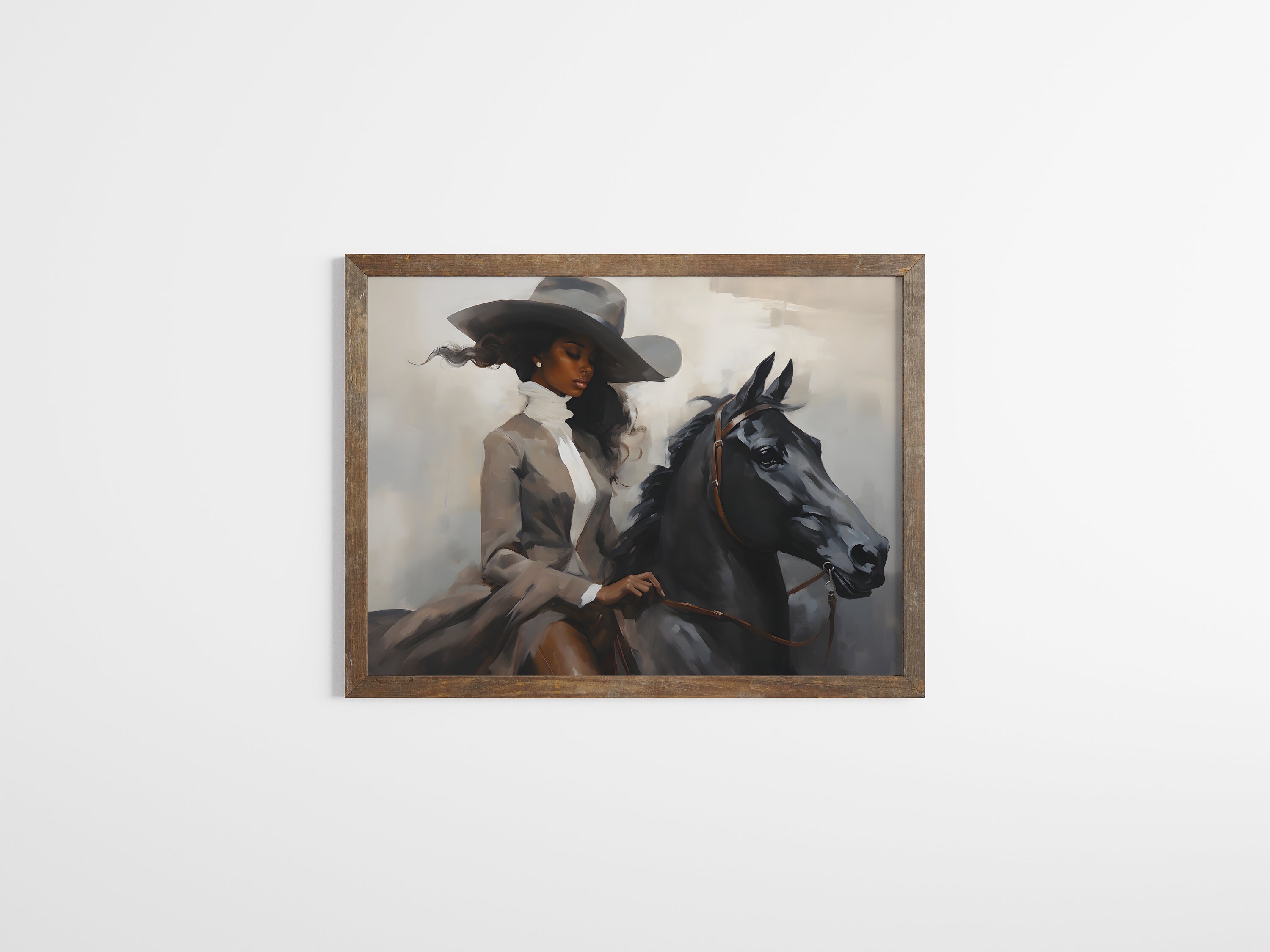 Black Woman Equestrian Print | Female Portrait | African American ...