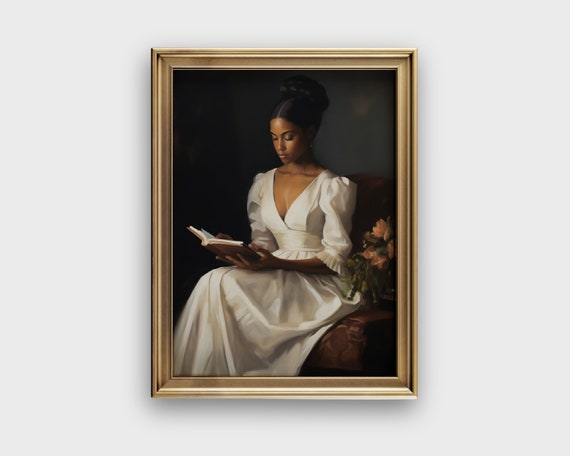 Woman Reading Painting | Victorian Portrait Digital Download | Old World Art | Victorian Wall Decor