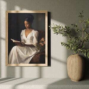 Woman Reading Painting | Victorian Portrait Digital Download | Old World Art | Victorian Wall Decor image 4