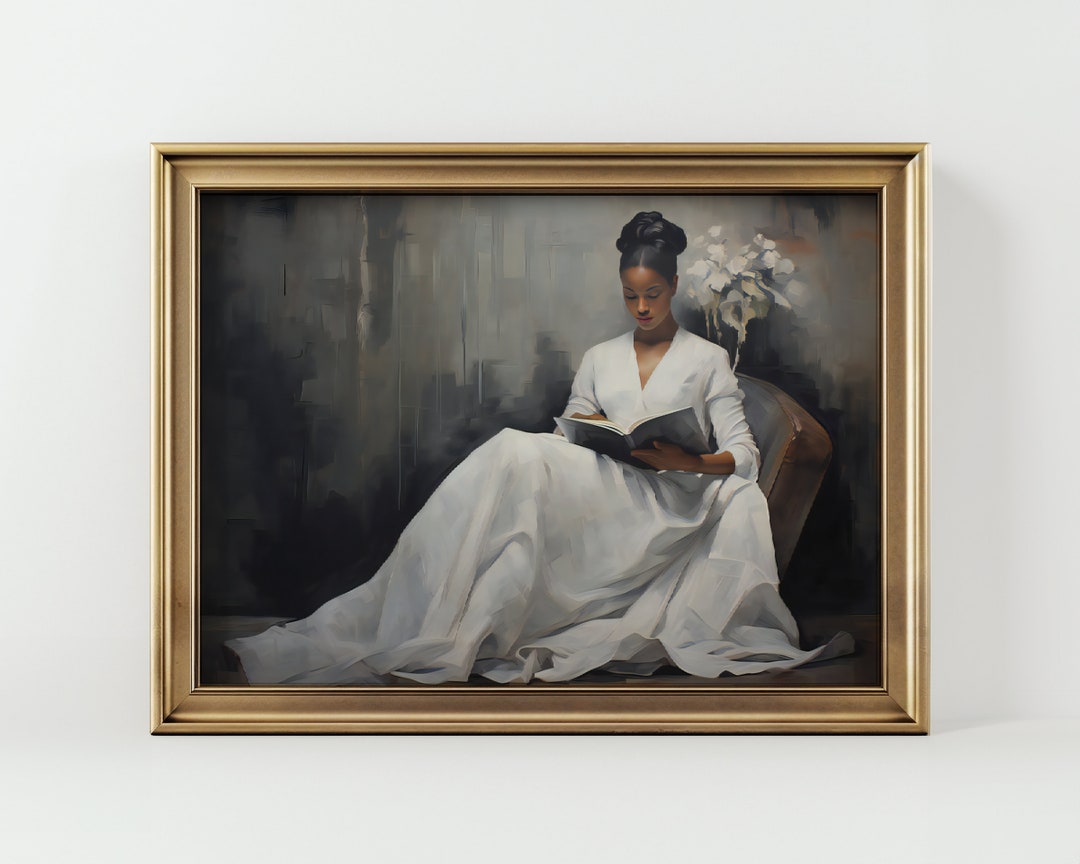 Woman Reading Print | African American Wall Art | Vintage Portrait ...