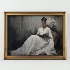 Woman Reading Print | African American Wall Art | Vintage Portrait Prints | Black Art