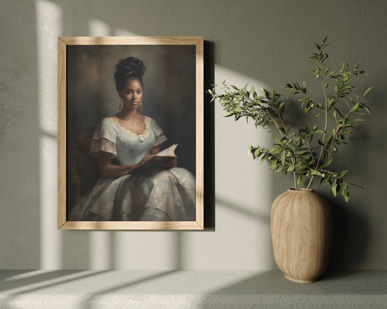 Female Vintage Portrait African American Wall Art Vintage Black Woman ...