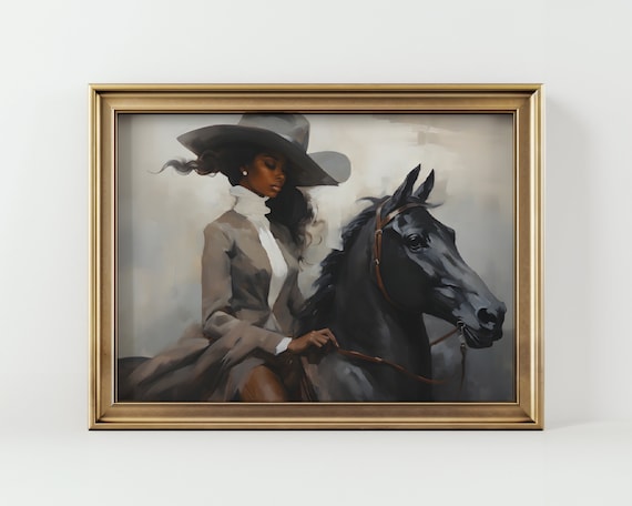 Black Woman Equestrian Print | Female Portrait |  African American Prints | Black Art
