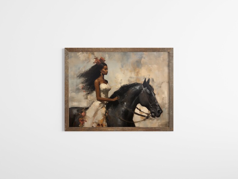 Vintage Equestrian Print | Black Woman Art | African American Prints ...