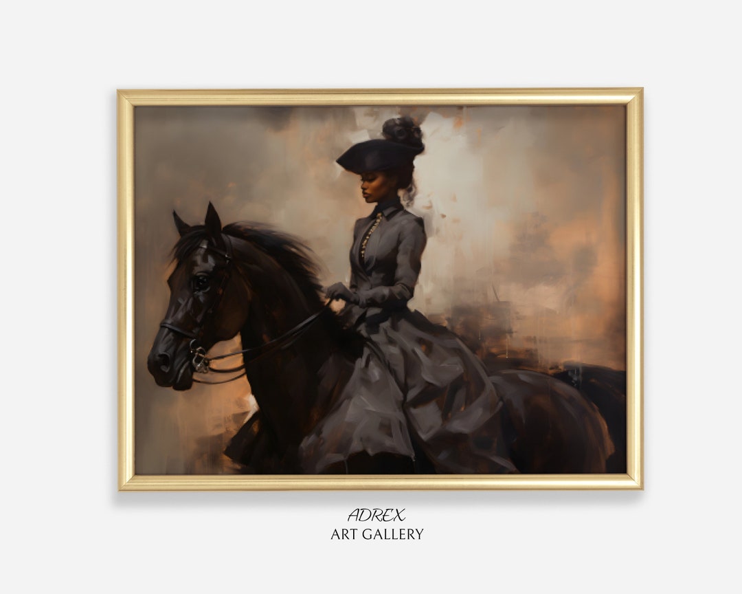 Vintage Equestrian Print Woman & Horse Art African American Art Vintage ...