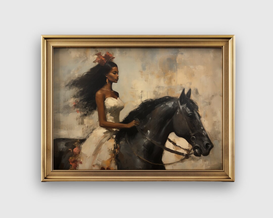 Vintage Equestrian Print | Black Woman Art | African American Prints ...