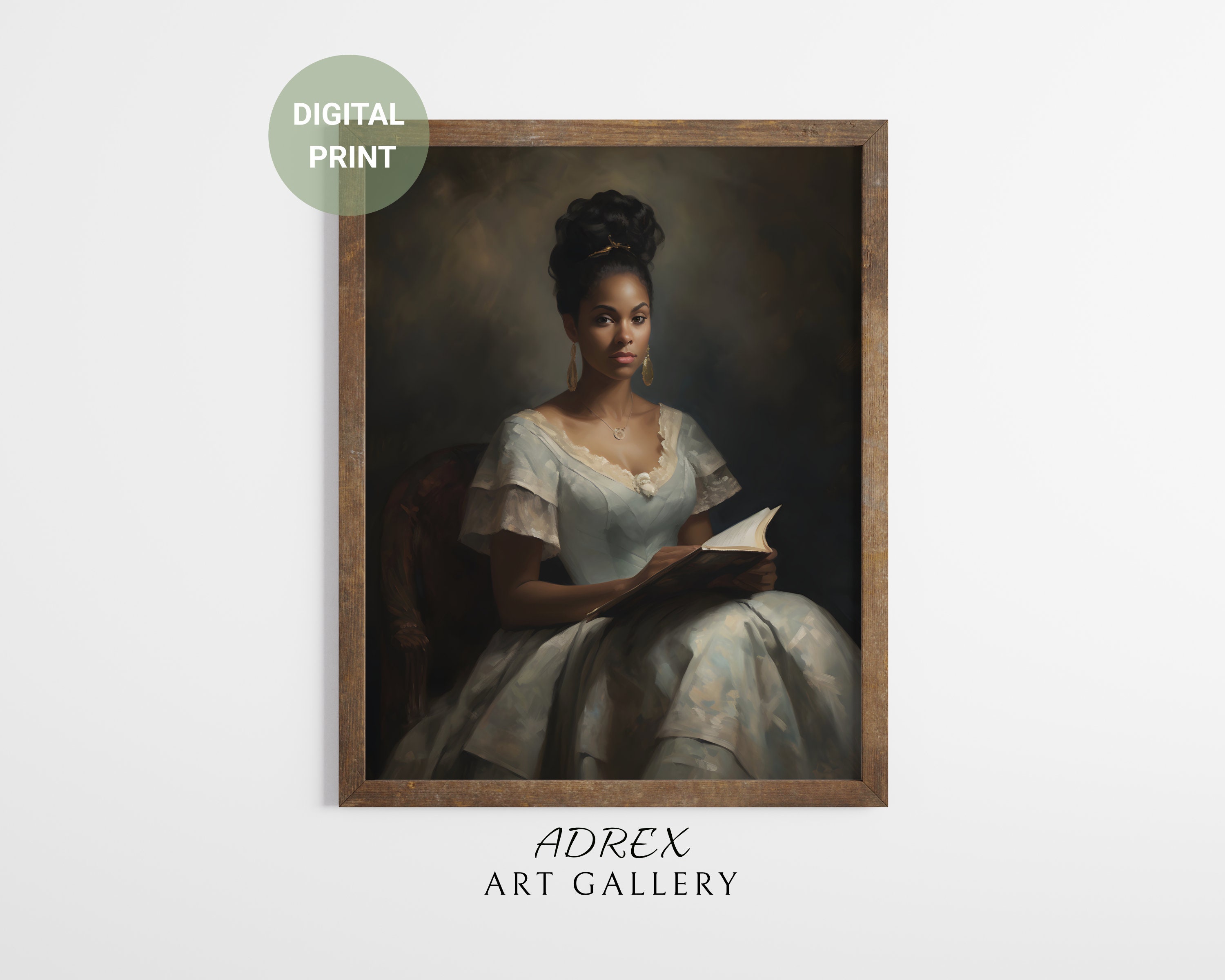 Female Vintage Portrait African American Wall Art Vintage Black Woman ...