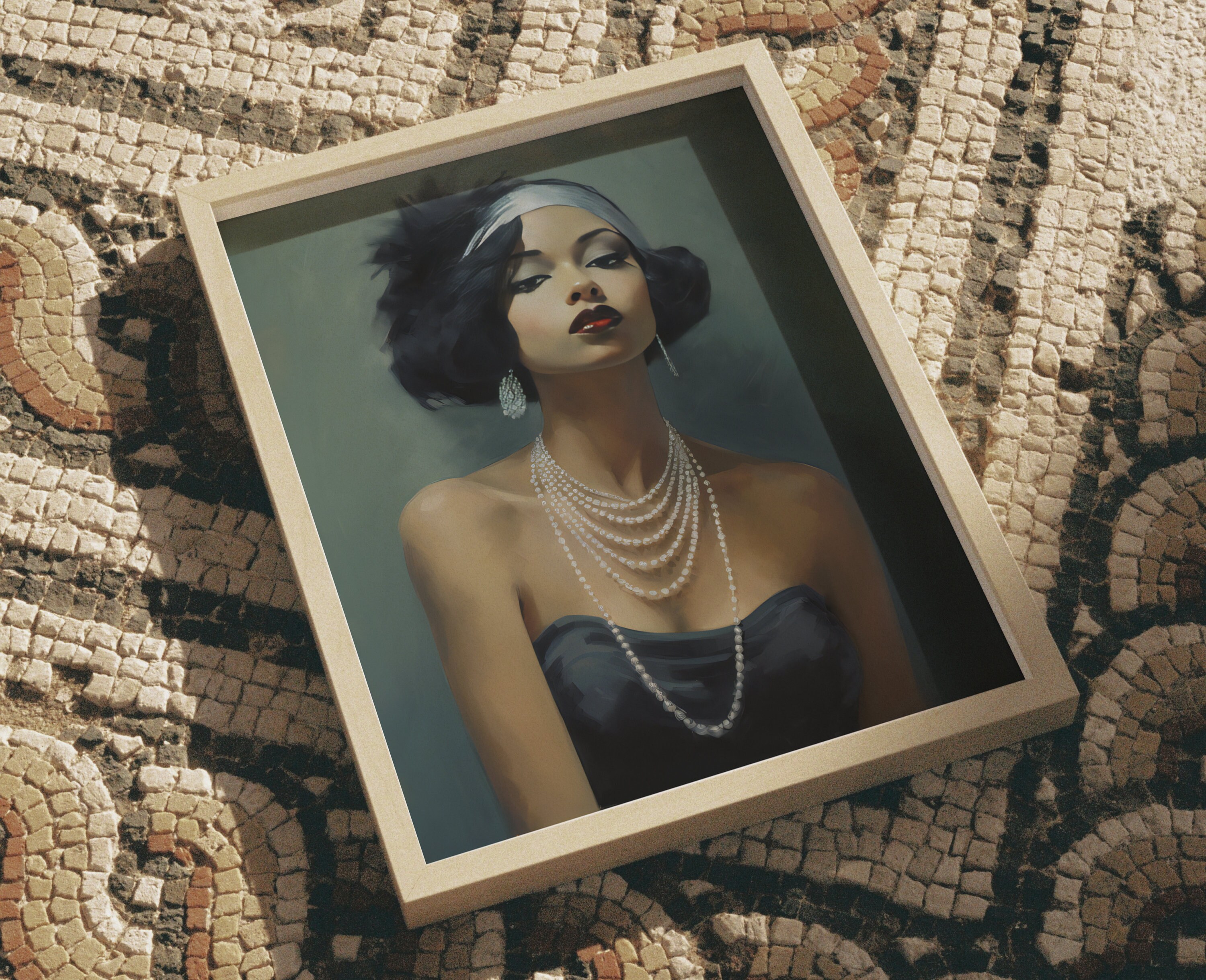 Vintage Elegance Print | Black Female Portrait | 1920s Flapper Girl Art ...