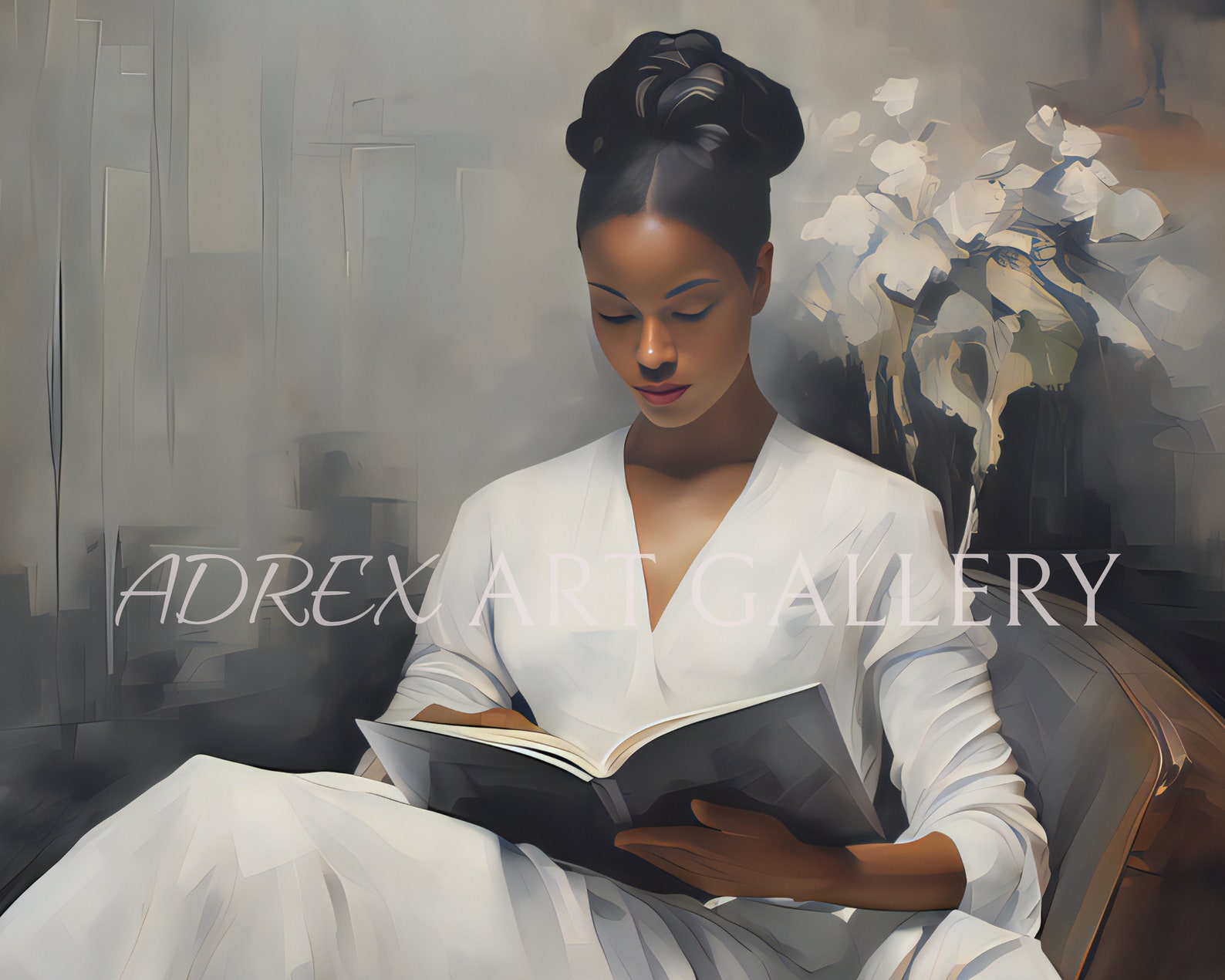 Woman Reading Print | African American Wall Art | Vintage Portrait ...