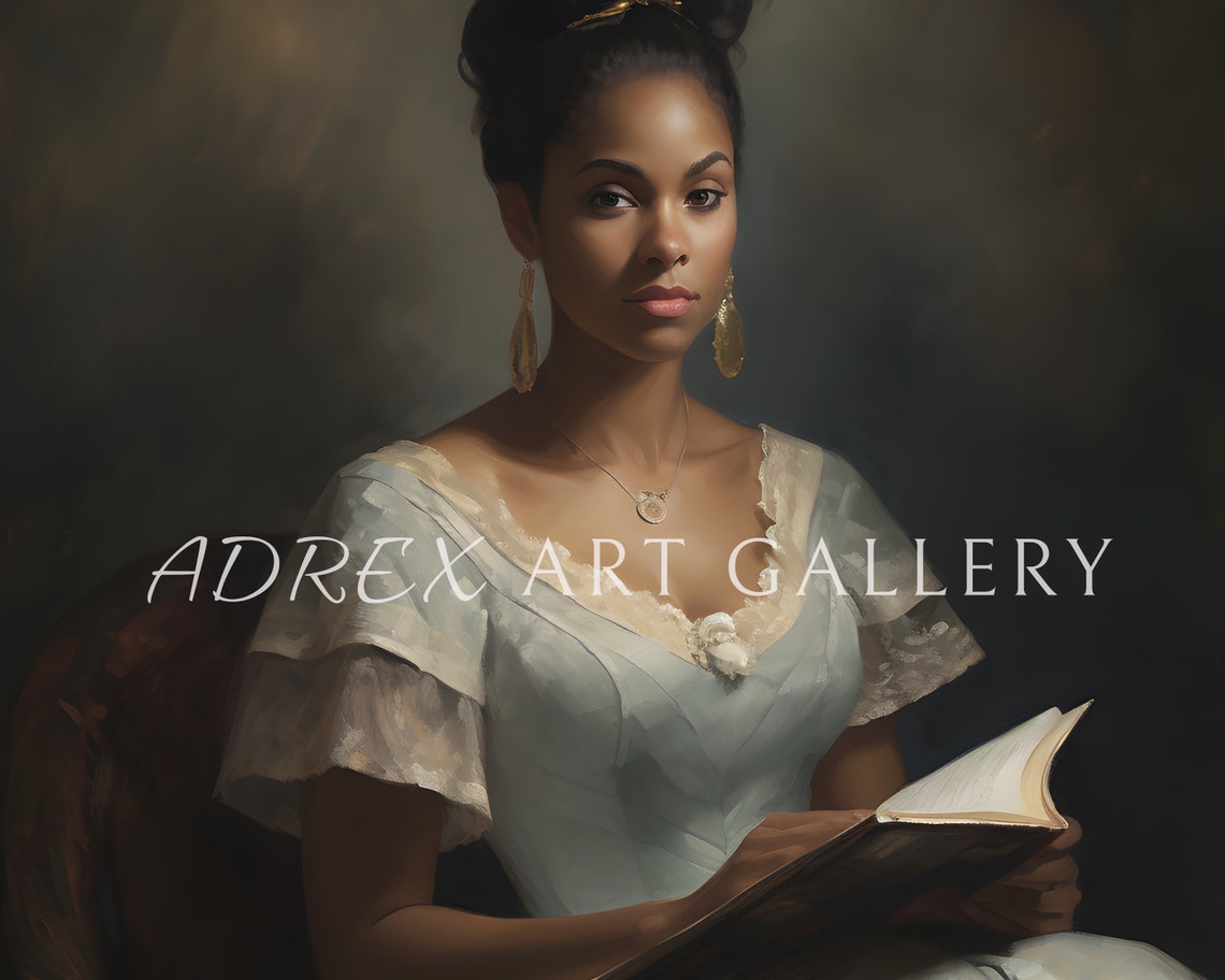 Female Vintage Portrait African American Wall