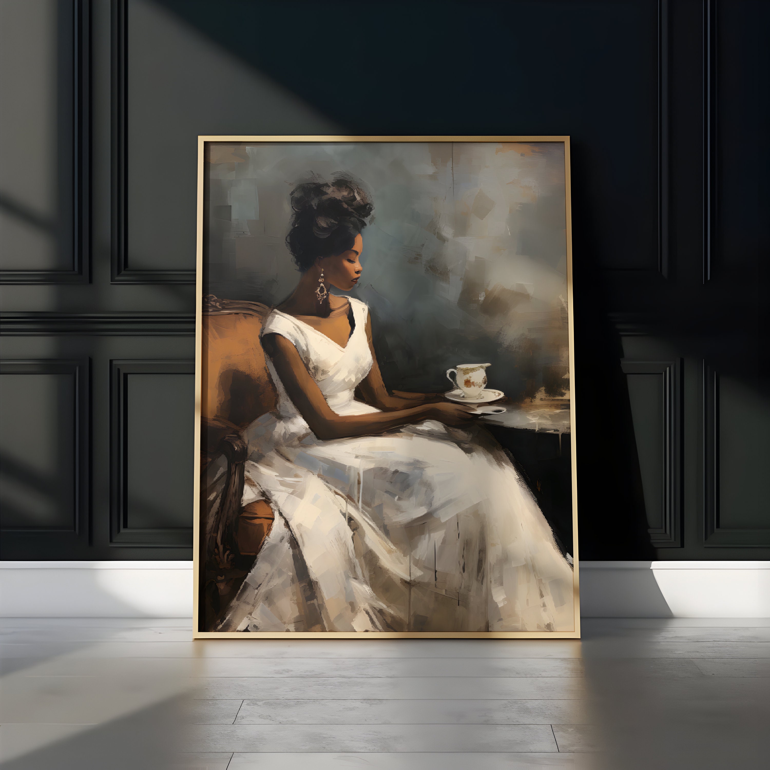 Vintage Black Woman Portrait | African American Painting | Black Female ...