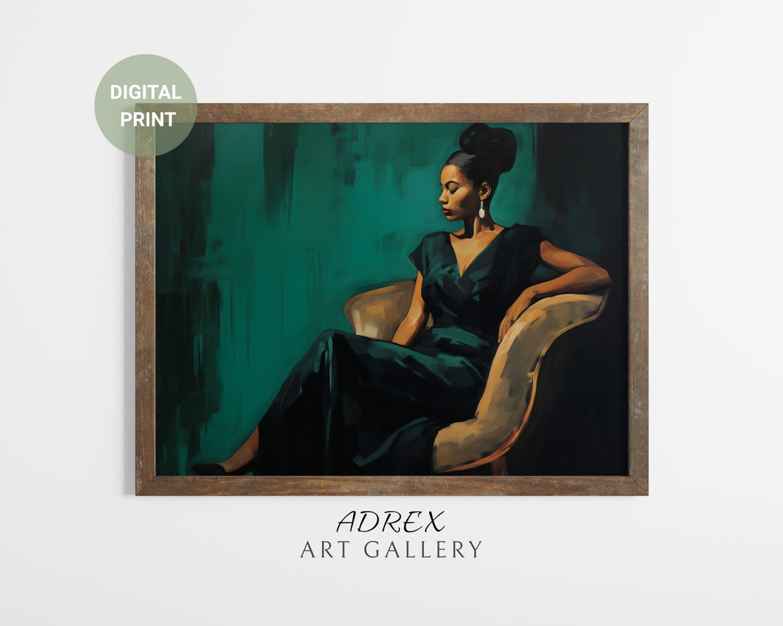 Female Vintage Portrait African American Wall Art Black Girl Wall Art