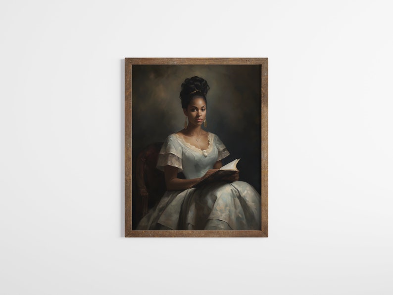 Female Vintage Portrait African American Wall Art Vintage Black Woman ...