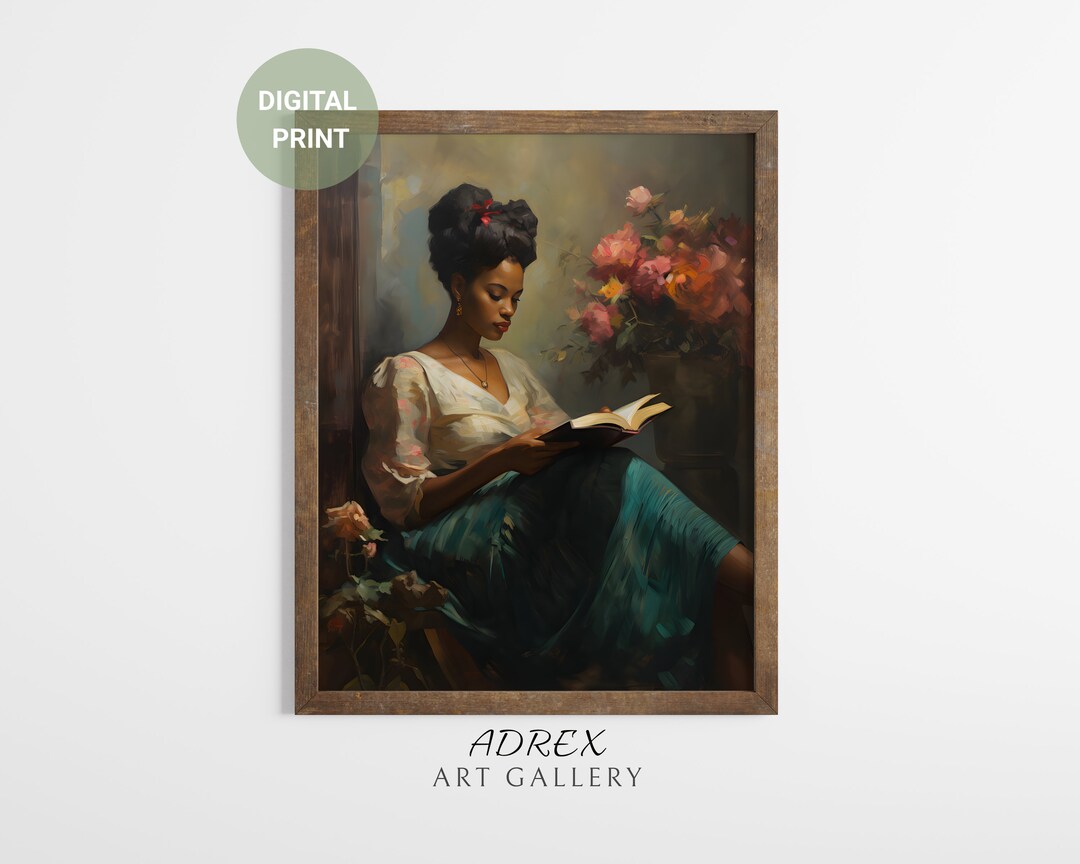 Female Vintage Portrait African American Wall Art Vintage Black Woman ...