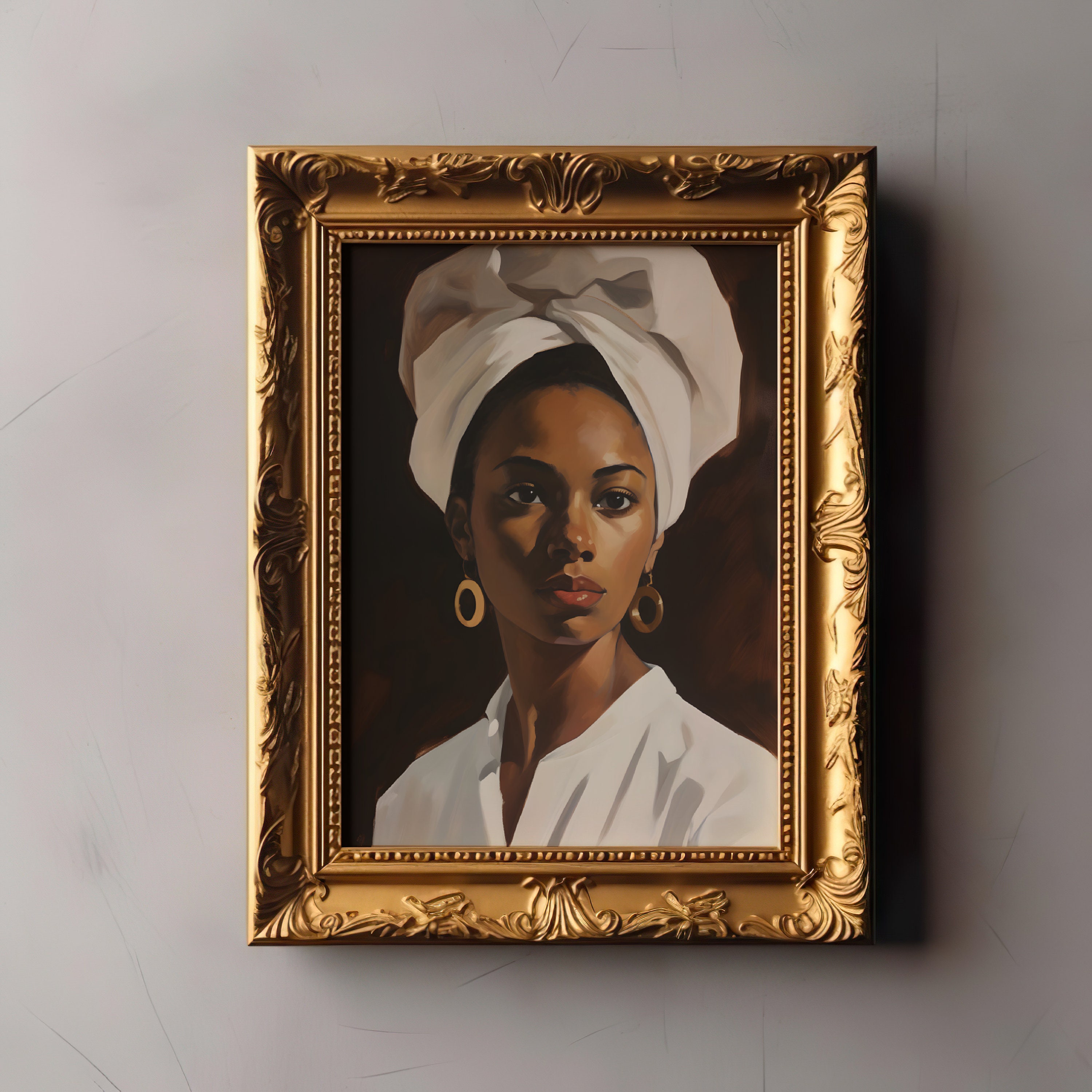 Female Vintage Portrait African American Wall Art Vintage Black Woman ...