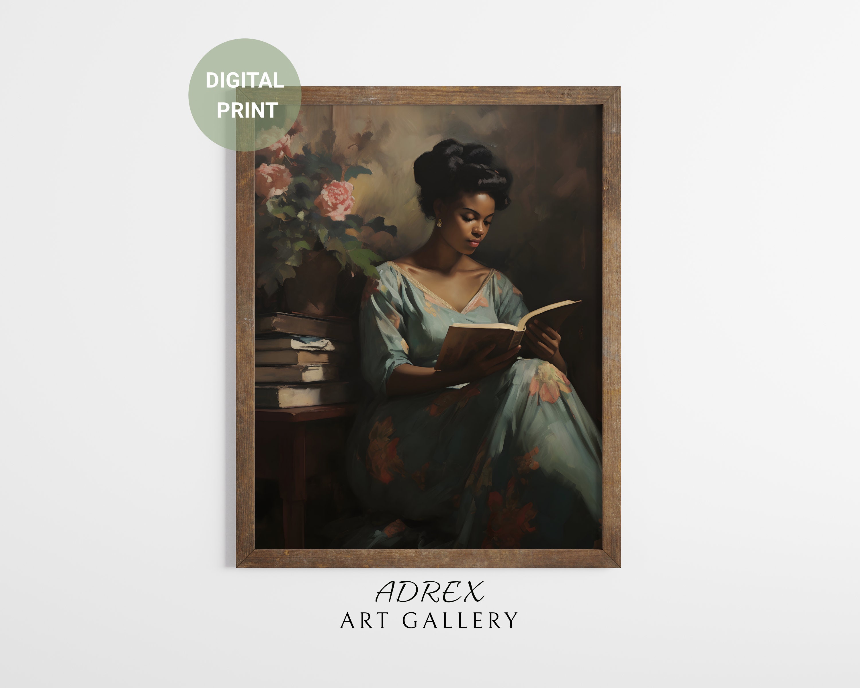 Female Vintage Portrait African American Wall Art Vintage Black Woman ...