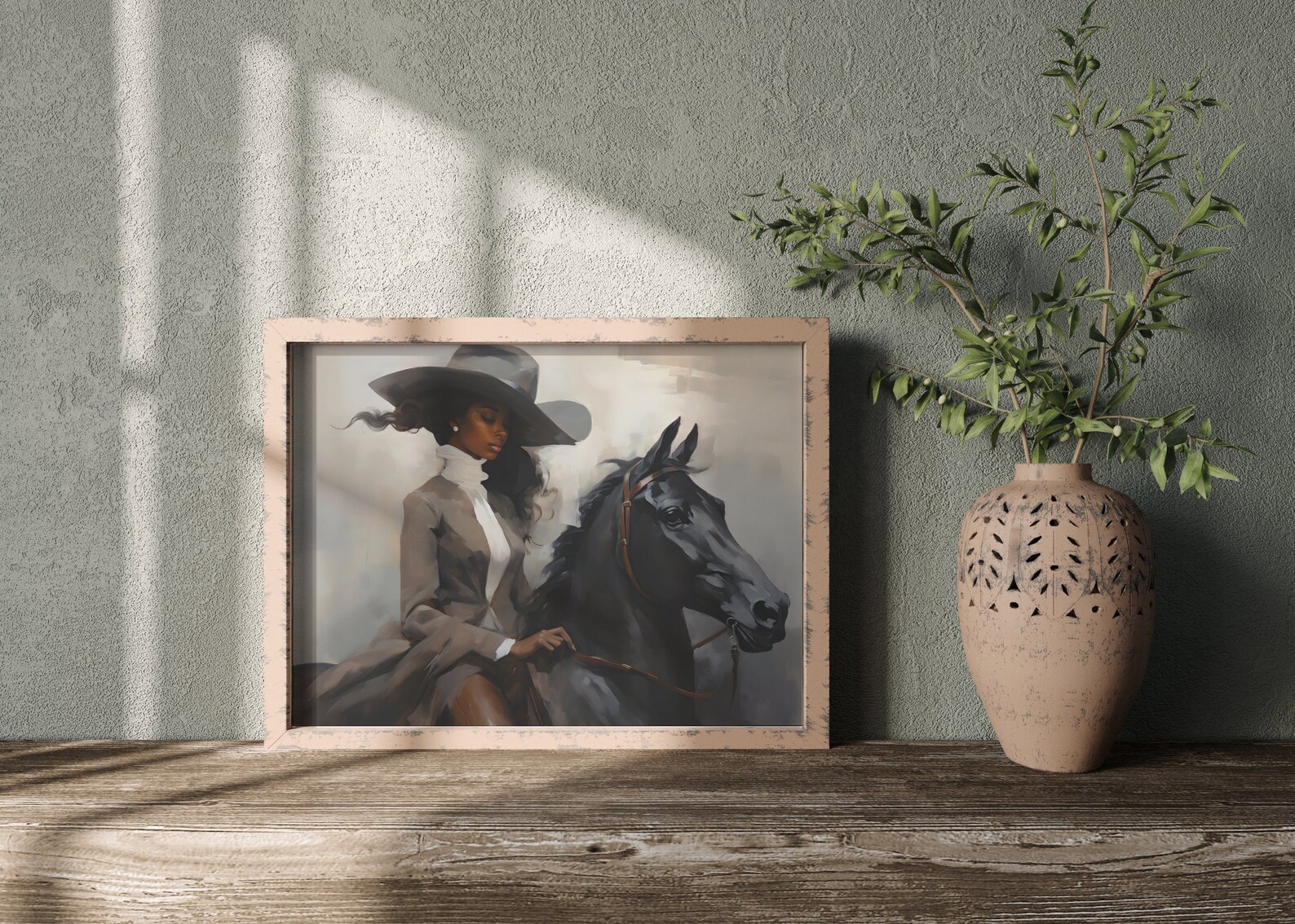 Black Woman Equestrian Print | Female Portrait | African American ...