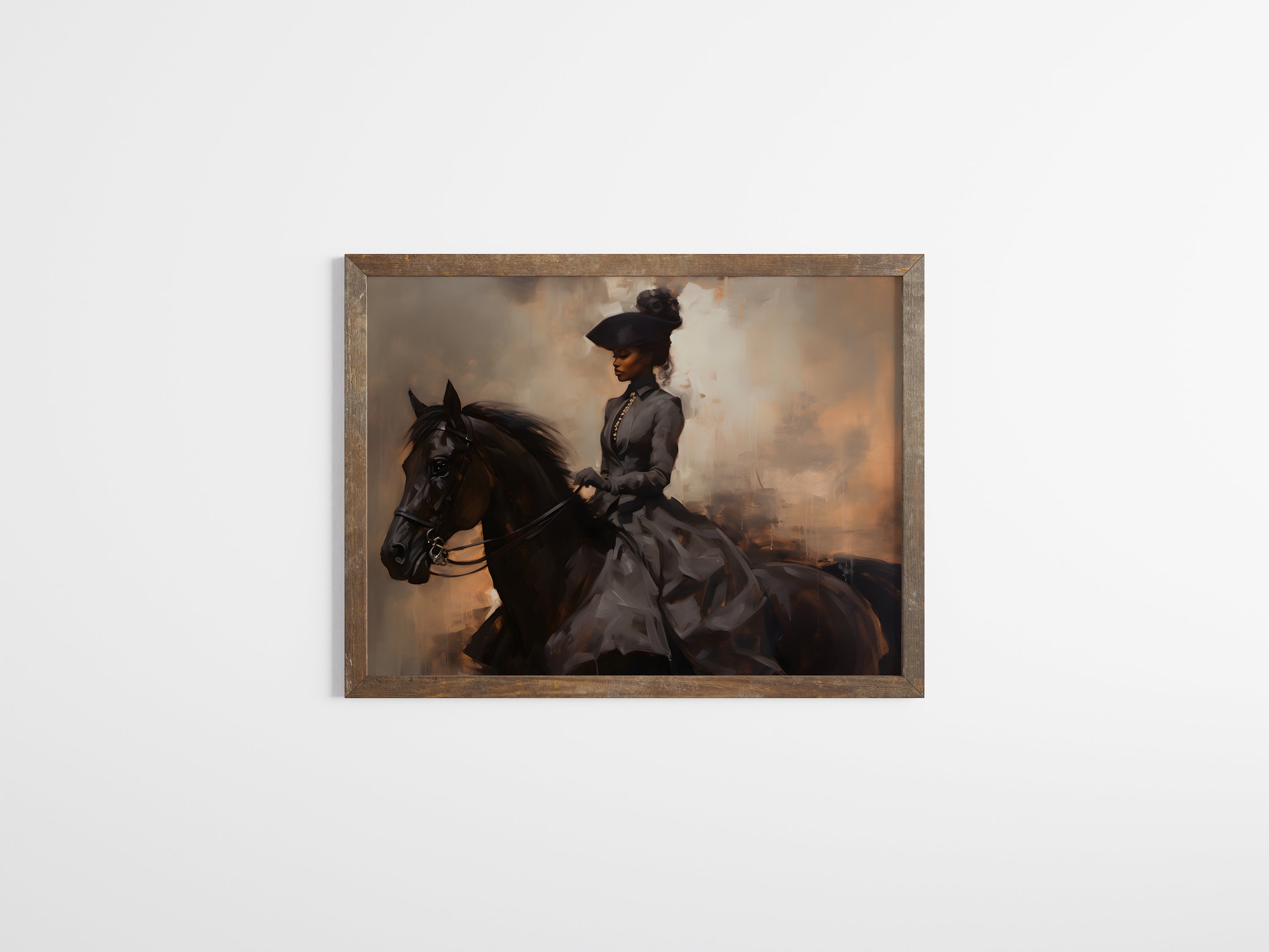 Vintage Equestrian Print Woman & Horse Art African American Art Vintage ...