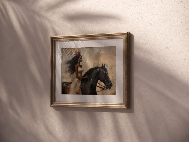 Vintage Equestrian Print | Black Woman Art | African American Prints ...
