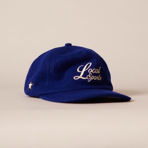 Vintage Sports Hat Unstructured Wool Local Sports Team Embroidered Snapback | Navy Blue