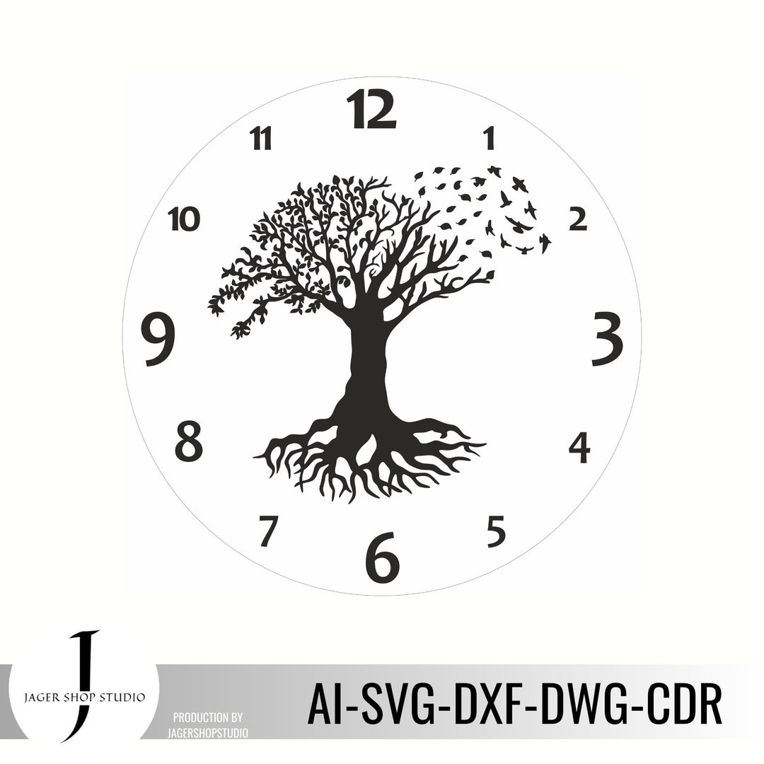 Clock SVG , Clock Laser Cut File , Clock SVG Template , Clock SVG