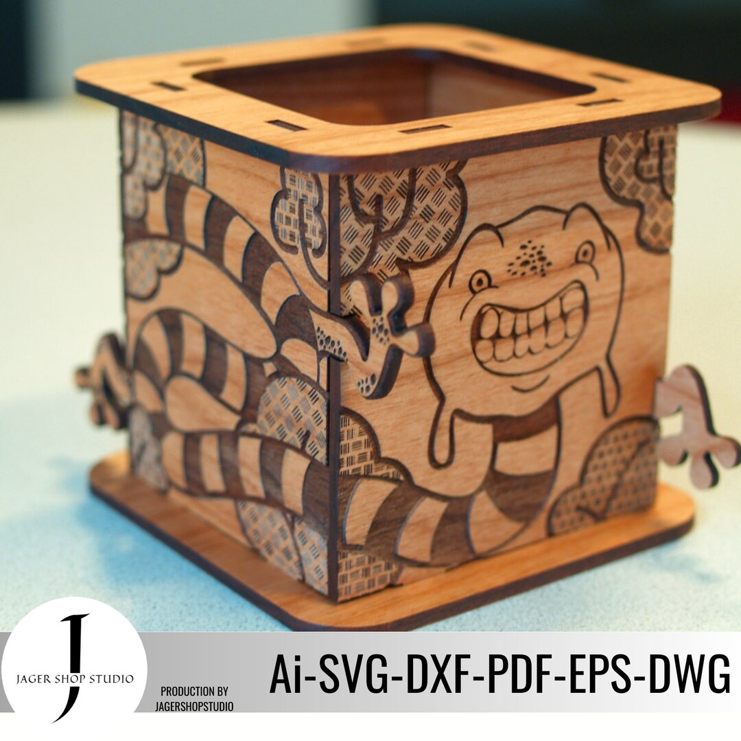 Snake Pattern Box Wooden Snake Design Pencil Box - Laser Cut Woodwork for Kids - Etsy