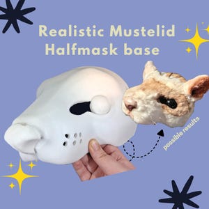 Realistic mustelid halfmask base| for Ferret, otter, mink, badger