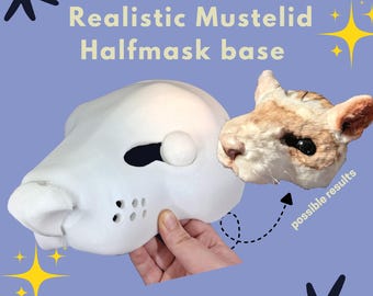 Realistic mustelid halfmask base| for Ferret, otter, mink, badger