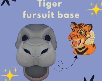 Lion / Tiger fursuit base, 2D eyes and removable nose