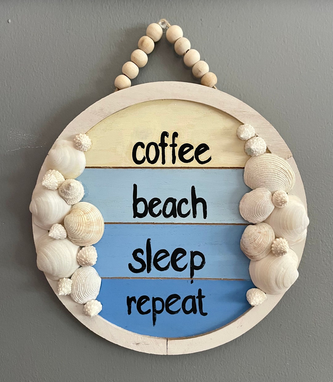 Hanging Beach Shell Sign for Wall or Door - Etsy