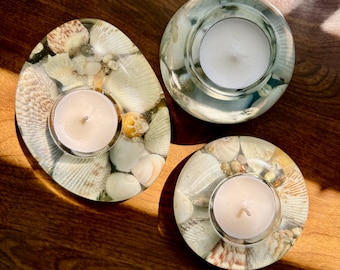 Ocean Resin Seashell Candle Holders