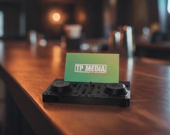 Visitenkartenhalter DJ Mischpult | DJ Geschenk | Kartenhalter Schreibtisch | DJ Zubehör Deko | Geschenk für DJs