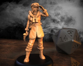 Sandra the Arctic Guide Miniature – 32mm RPG, D&D, Sci-Fi/Fantasy
