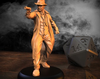 Cthulhu Investigators - Police Detective Derek Rickard - RPG, D&D, Character, Cop, Copper, 32mm - Sci-Fi/Fantasy - by Medusa Project