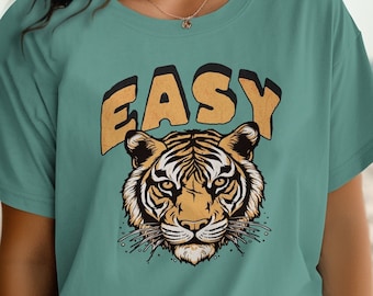 t-shirt vintage Tiger Graphic, chemise rétro « Easy Tiger »