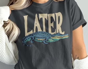 Retro Alligator Graphic Tee: Rolig 90-talsstil i bekväma färger
