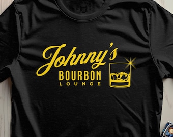 Vintage Bourbon Lounge T-Shirt, Retro Whiskey Bar Graphic Tee, Mid Century Cocktail Shirt, Speakeasy Bartender Gift, Home Bar Top