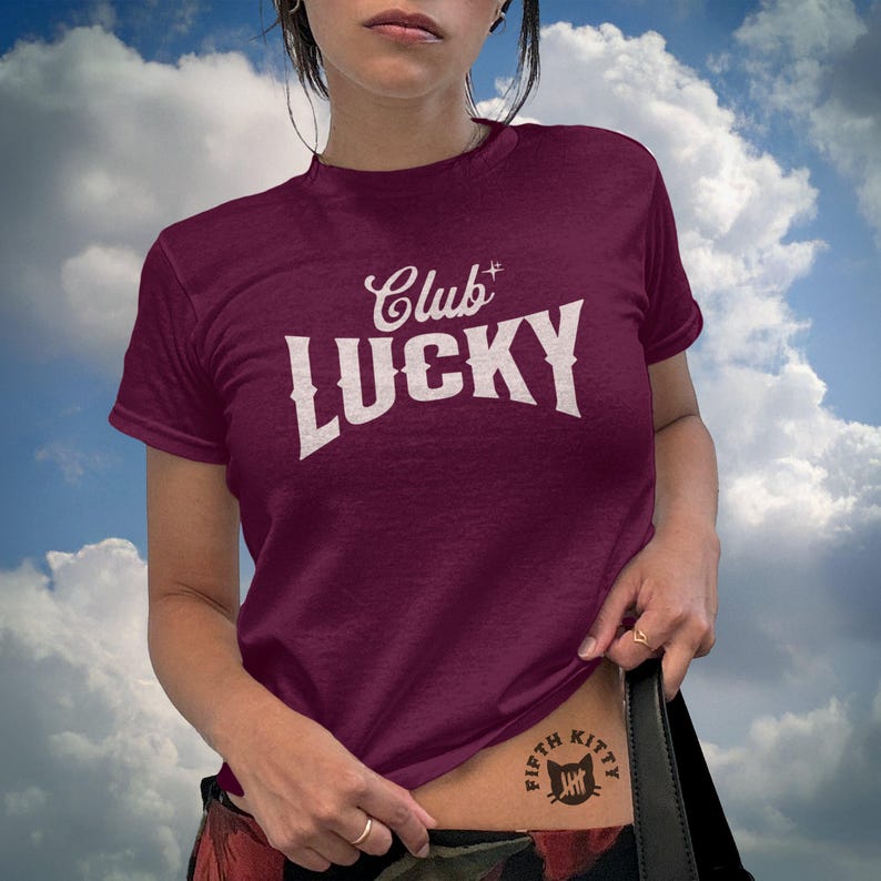 90s Baby Tee, Good Luck Club, St. Patricks Day Shirt, good luck club, womens 90s tee, y2k fashion, lucky tee, girlfriend gift, best friend tee, vintage style, retro baby tee, 90s baby tee, st patricks tee