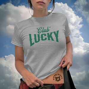 90s Baby Tee, Good Luck Club, St. Patricks Day Shirt, good luck club, womens 90s tee, y2k fashion, lucky tee, girlfriend gift, best friend tee, vintage style, retro baby tee, 90s baby tee, st patricks tee