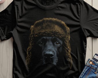 芸術的なブラックラブラドールTシャツ、犬好きへのギフト