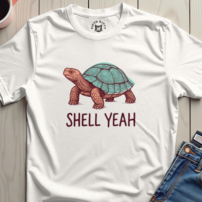 Funny Turtle T-Shirt, Shell Yeah Graphic Tee, Cute Animal Pun Shirt, Humorous Turtle Lover Gift, Casual Unisex Top, Fun Novelty Tee