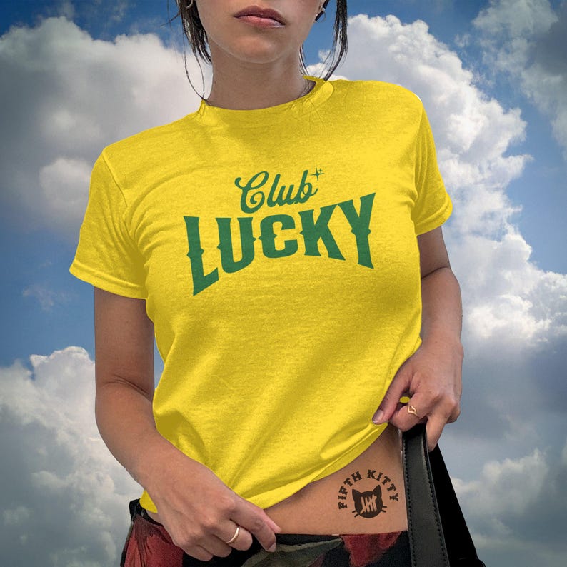 90s Baby Tee, Good Luck Club, St. Patricks Day Shirt, good luck club, womens 90s tee, y2k fashion, lucky tee, girlfriend gift, best friend tee, vintage style, retro baby tee, 90s baby tee, st patricks tee