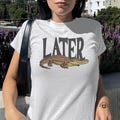 Later Gator Vintage 90s Y2K Baby Tee, Graphic Alligator Print, Retro Style Cropped T-Shirt, Funky Fashion Statement Shirt, Trendy Apparel