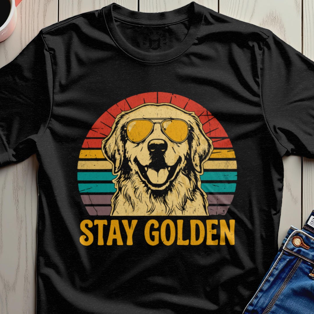 Retro Golden Retriever T-shirt, Stay Golden Dog Lover Gift - Etsy