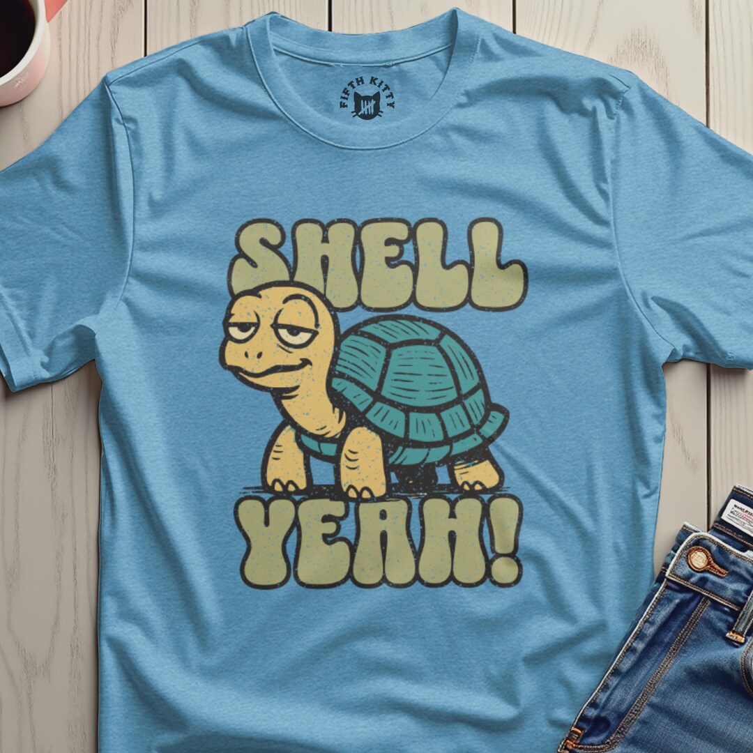 Shell Yeah Turtle T-shirt, Retro Graphic Tee, Funny Animal Shirt - Etsy